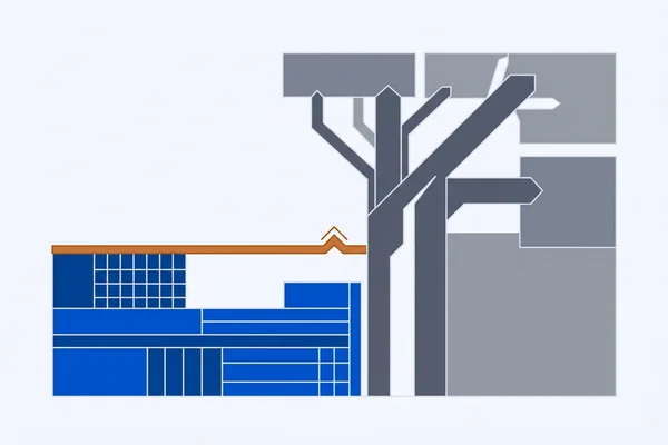 Ceiling diagram showing where foundation-level work stops