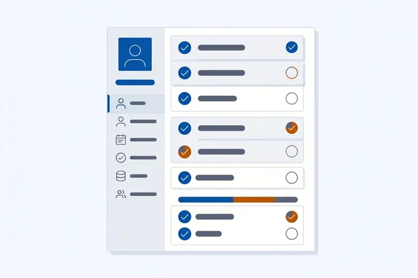 Completeness pass checklist with profile fields grouped by priority