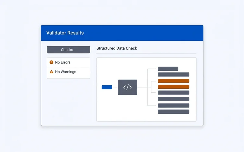 Validator results panel showing a passing structured data check